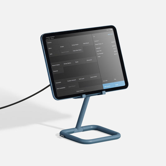 Adjustable tablet stand in blue - Bouncepad Go