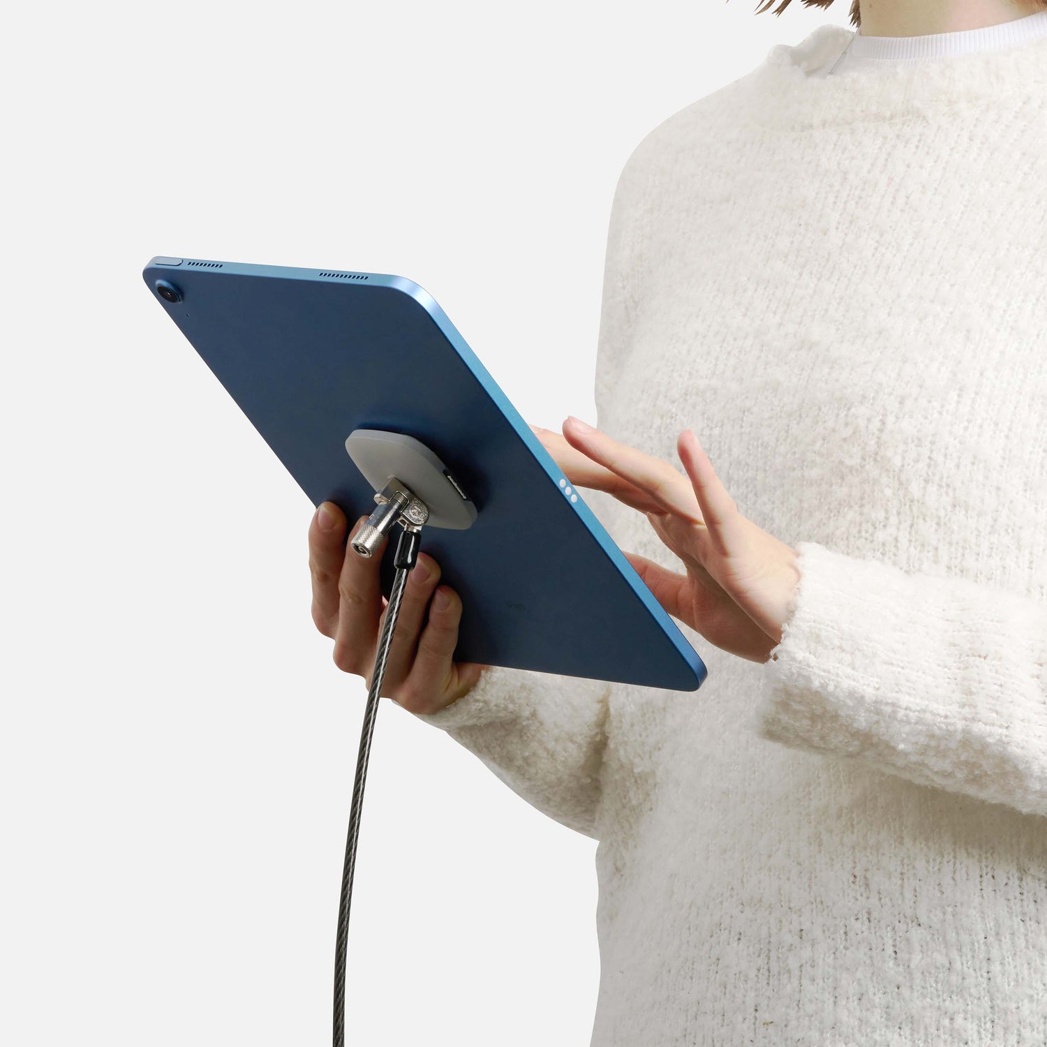 Blue iPad with Bouncepad Security Kit