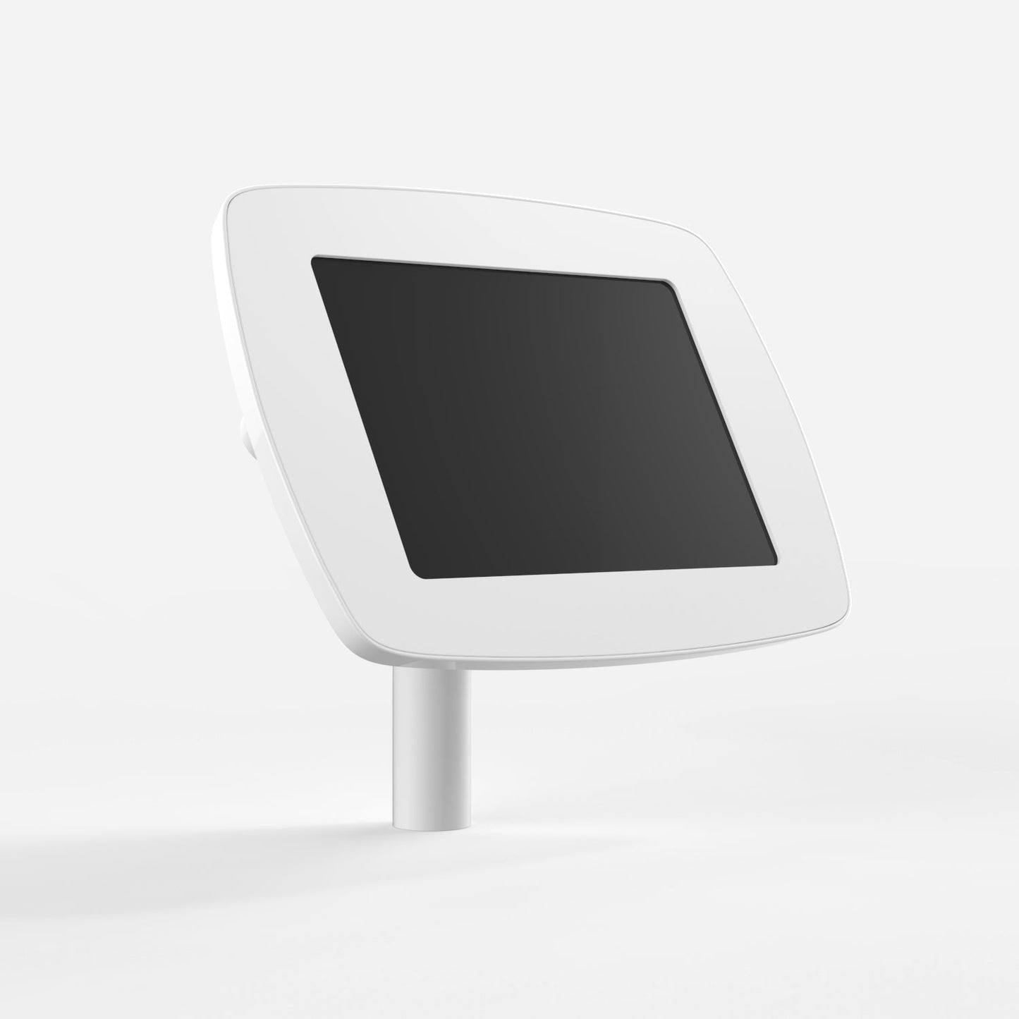 Bouncepad Static 60 - A secure tablet & iPad desk mount in white.