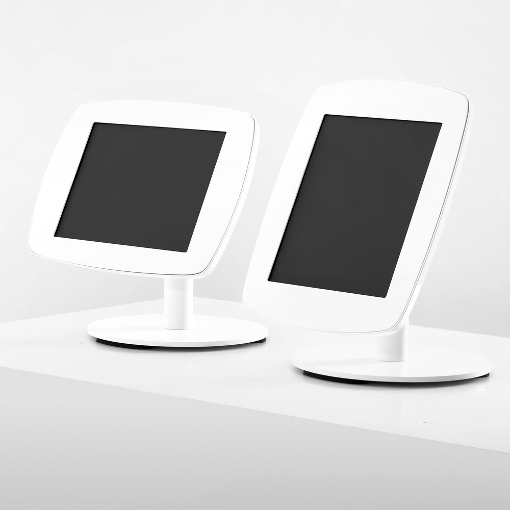 Bouncepad Counter 60 - A secure tablet & iPad tablet stand in white.
