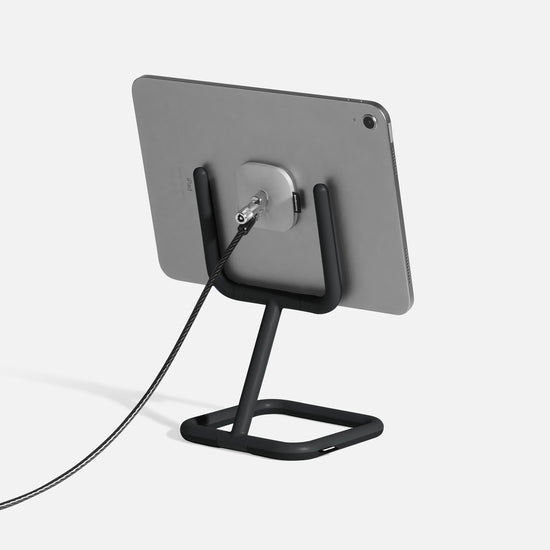 Adjustable tablet stand in black - Bouncepad Go